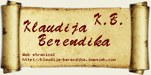 Klaudija Berendika vizit kartica